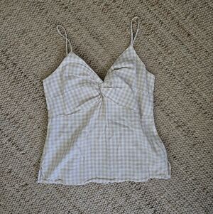 Old Navy Cream Checkered Camisole